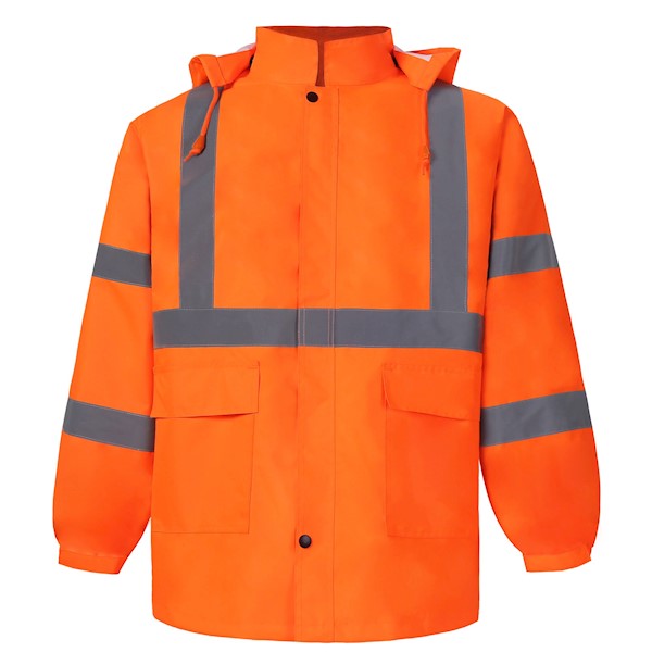 Orange best sale rain jacket